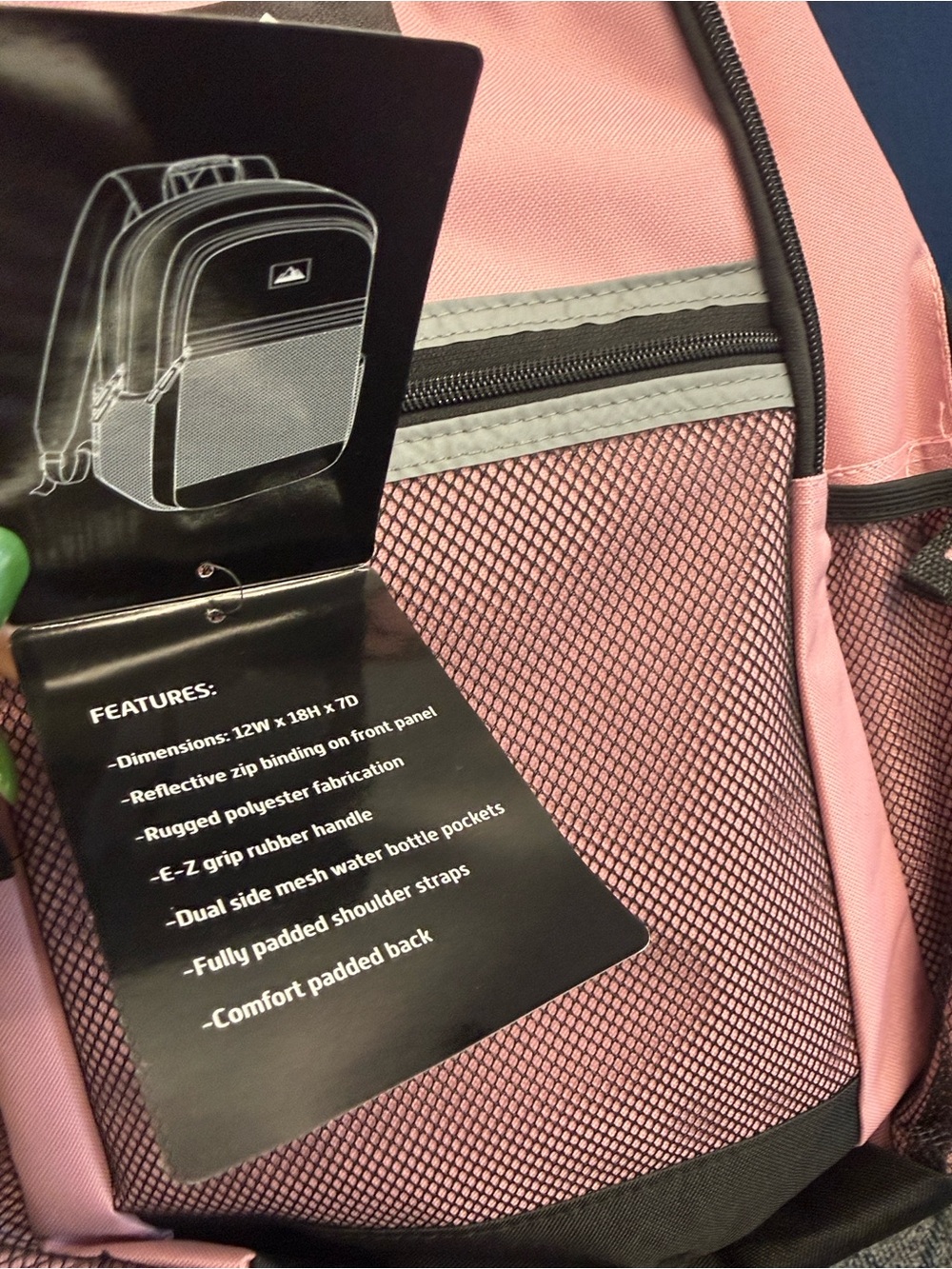 Summit Ridge Pink Backpack with Gray Accents - Picture 2 of 5